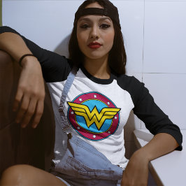 Camiseta Mujer Maravilla | Logo Círculo y Estrellas