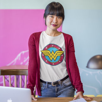 Camiseta Mujer Maravilla | Logo Círculo y Estrellas