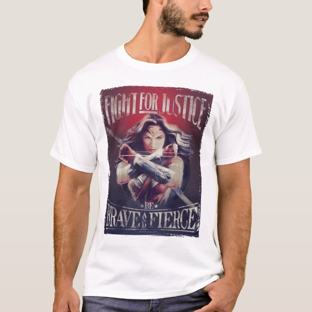 Camiseta Mujer Maravilla Lucha Por La Justicia (Anverso)
