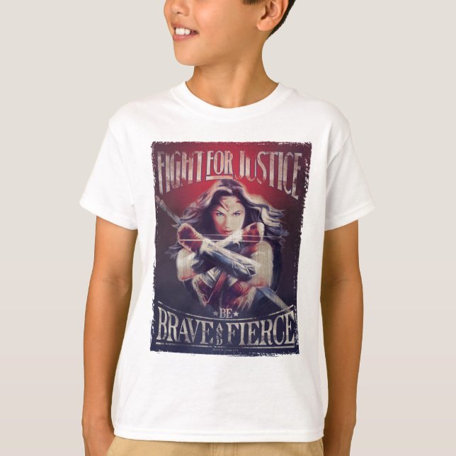 Camiseta Mujer Maravilla Lucha Por La Justicia (Anverso)