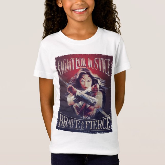 Camiseta Mujer Maravilla Lucha Por La Justicia (Anverso)