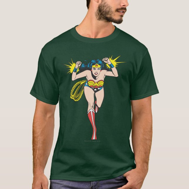 Camiseta Mujer Maravilla Reloñando Esposas (Anverso)