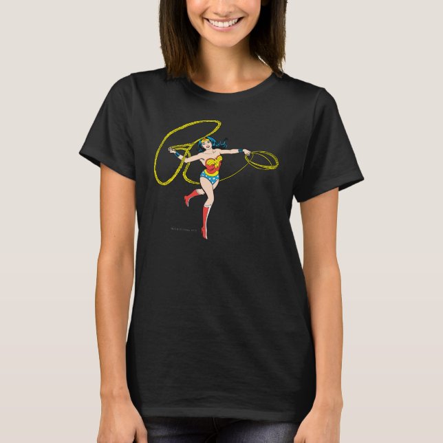 Camiseta Mujer Maravilla Swinging Lasso (Anverso)
