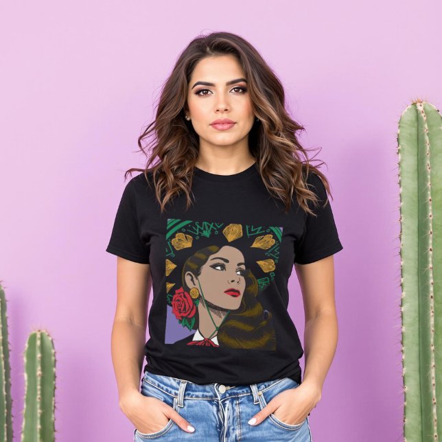 Camiseta Mujer Mariachi Mexicana Pop Art (Mujer Mariachi Mexicana Pop Art T-Shirt.)