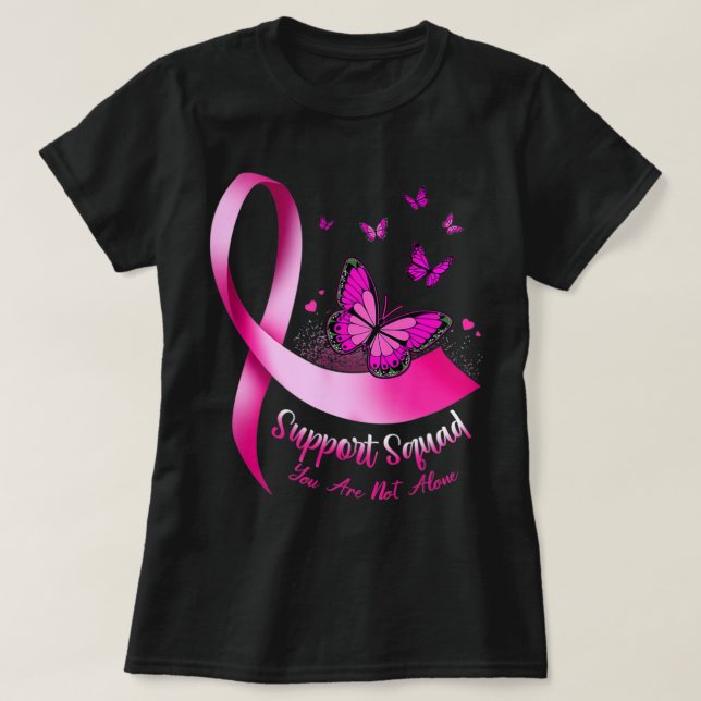 Camiseta Mujer mariposa apoyo escuadrón cáncer de mama Guer (Diseño del anverso)