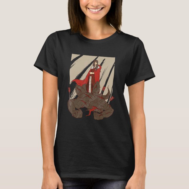 Camiseta Mujer mata a hombre lobo sangre aterradora (Anverso)