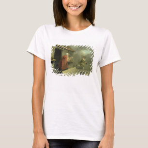 Camiseta Mujer mayor que agita un palillo en un muchacho,