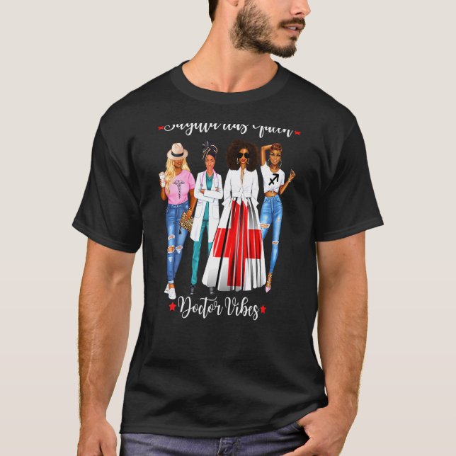 Camiseta Mujer Médico negra Sagittarius Reina Noviembre Dic (Anverso)