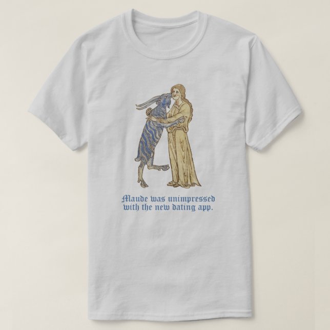 Camiseta Mujer medieval y cabra (Diseño del anverso)
