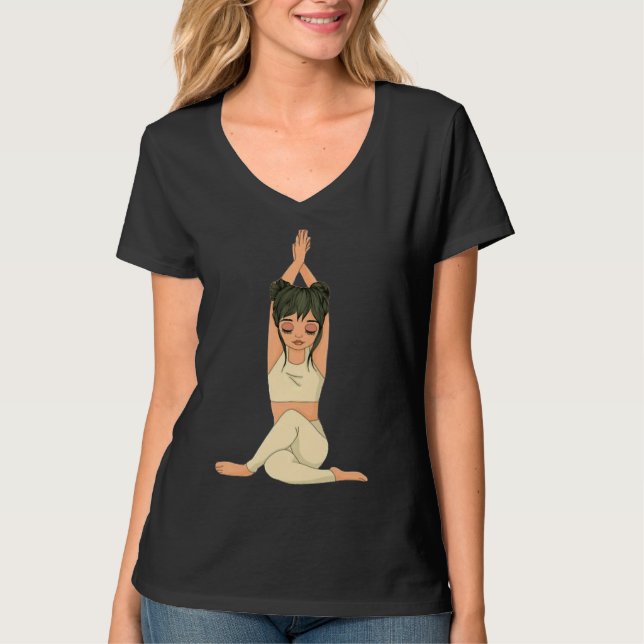 Camiseta Mujer meditando Doing Yoga Pose Yoga Position Yog (Anverso)