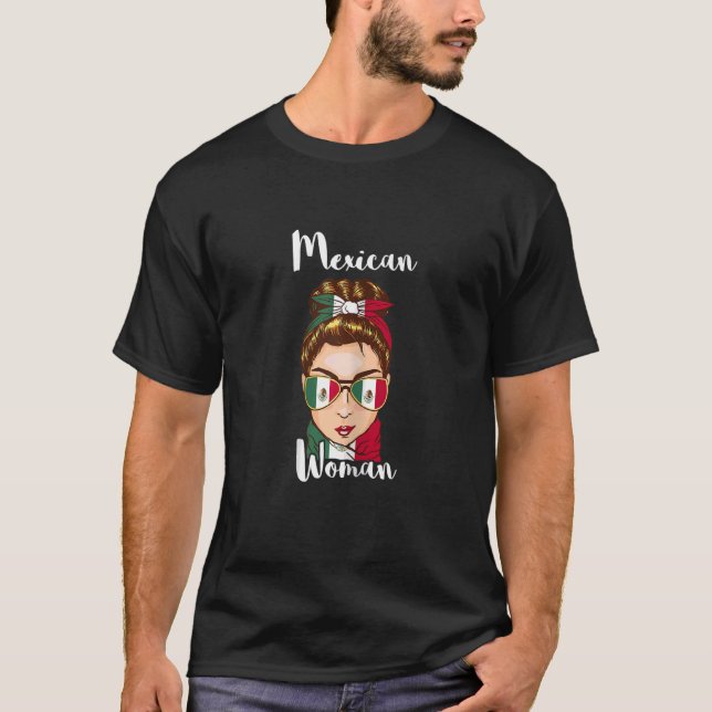 Camiseta Mujer mexicana Bandera de México Orgullo Chingona  (Anverso)