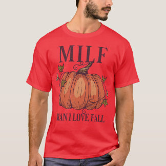 Camiseta Mujer MILF Hombre me encanta Calabaza de otoño div