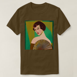 Camiseta Mujer moderna de estilo Art Deco con ventilador