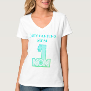 Camiseta Mujer moderna simple cuello en V MOM destacada per