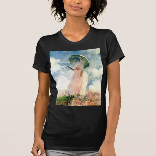 Camiseta Mujer Monet con una sombrilla a la izquierda