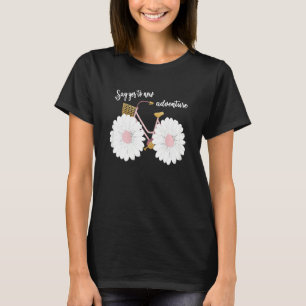 Camiseta Mujer: Motivo de flor para conducir bicicletas