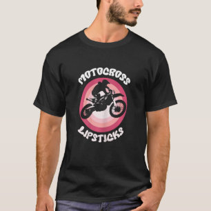 Camiseta Mujer Motocross y chica piloto de Dirtbike con láp