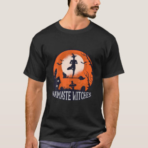 Camiseta Mujer: Namaste bruja Gato Lover Spiritu