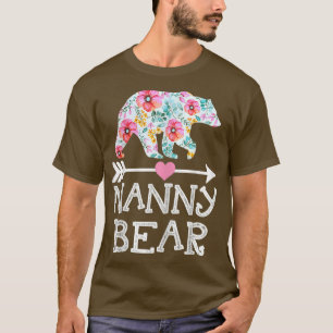 Camiseta Mujer nana oso mamá abuela Floral para hombres muj