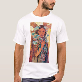 Camiseta Mujer nativa norteamericana, Mucha