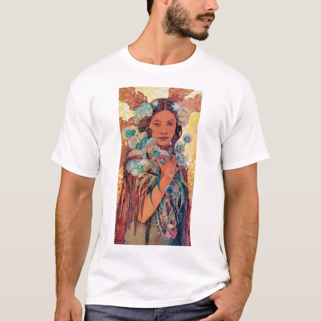 Camiseta Mujer nativa norteamericana, Mucha (Anverso)
