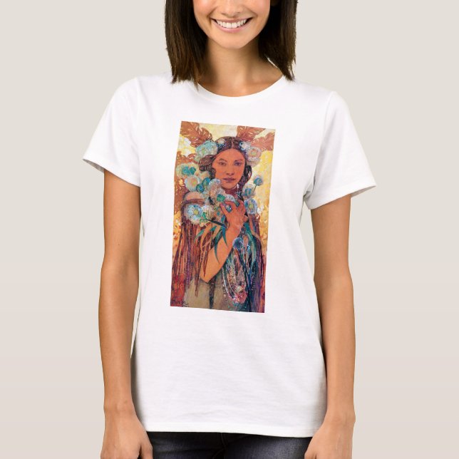 Camiseta Mujer nativa norteamericana, Mucha (Anverso)