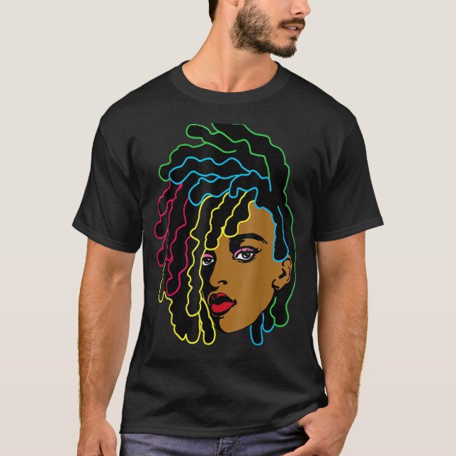 Camiseta Mujer negra africana afro pelo Guay historia negra (Anverso)