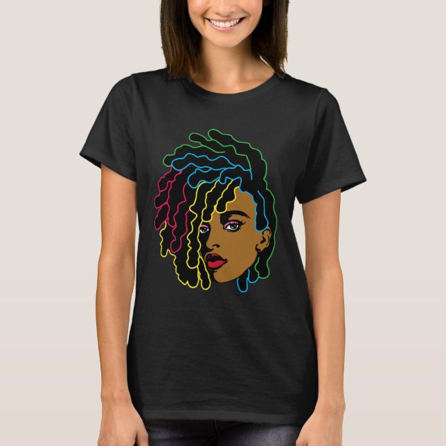 Camiseta Mujer negra africana afro pelo Guay historia negra (Anverso)
