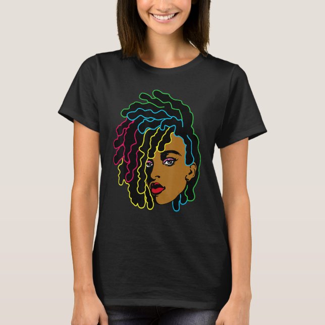 Camiseta Mujer negra africana afro pelo Guay historia negra (Anverso)