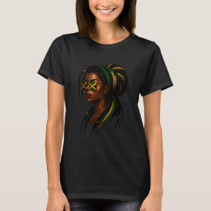 Camiseta Mujer Negra Afro Jamaicana Bandera De Jamaica Chic