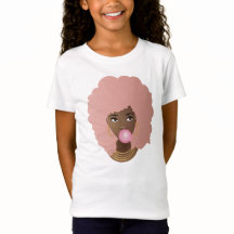 Mujer negra, afro rosado, puré de burbuja rosada