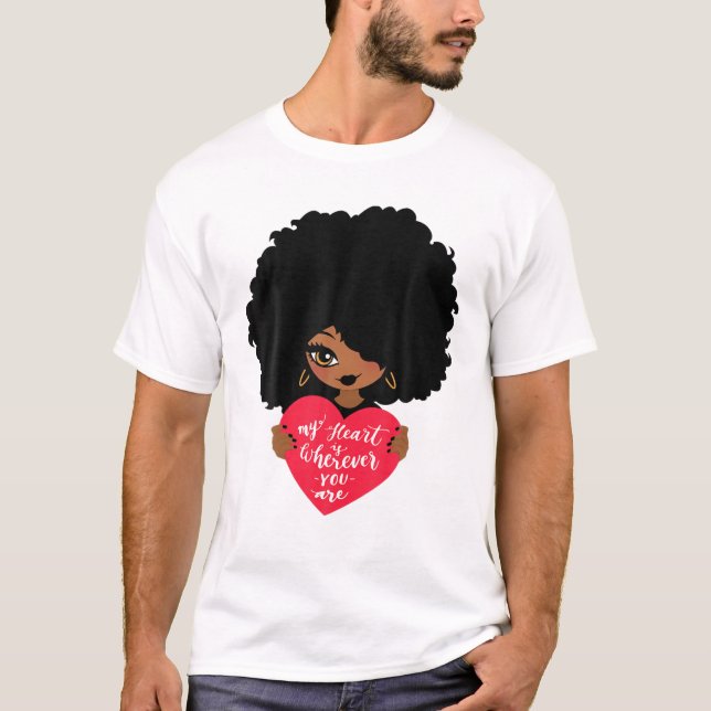 Camiseta Mujer negra, afroamericana, afroamericana, melanin (Anverso)
