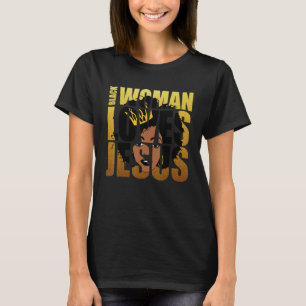 Camiseta Mujer Negra Ama a Jesús Para Católico Cristiano