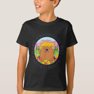 Camiseta Mujer negra con mariposas de cintas rojas cabello