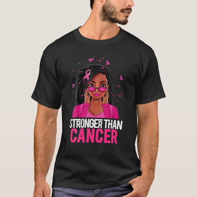 Camiseta Mujer negra de pelo de Loc'd fuerte que pecho de c (Anverso)