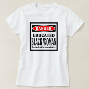 Camiseta Mujer negra educada.