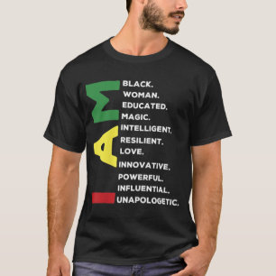 Camiseta Mujer negra educada inteligente poderosa