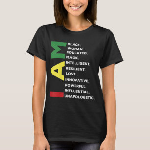 Camiseta Mujer negra educada inteligente poderosa