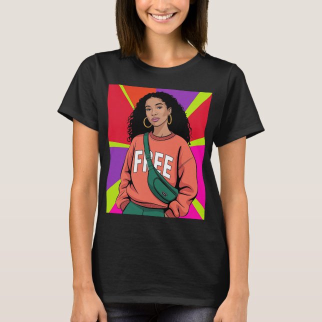 Camiseta Mujer Negra Elegante (Anverso)
