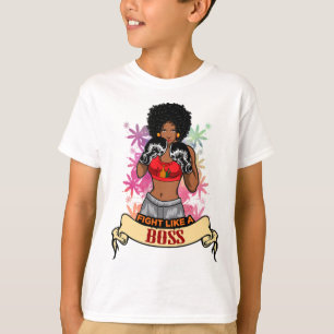 Camiseta Mujer Negra Empoderada Boxeo Magia Kickboxing Chic
