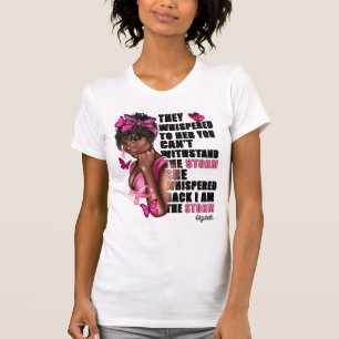 Camiseta Mujer Negra Empoderada para Apoyo contra el Cáncer
