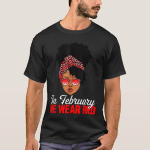 Camiseta Mujer Negra En Febrero Usamos Enfermedad Del Coraz