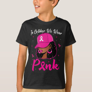 Camiseta Mujer Negra En Octubre Usamos Cáncer De Mama Rosa