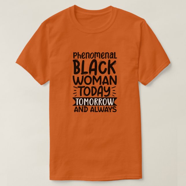 Camiseta mujer negra fenomenal hoy mañana y siempre 01 (Diseño del anverso)