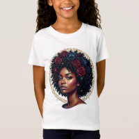 Mujer Negra Floral Afro