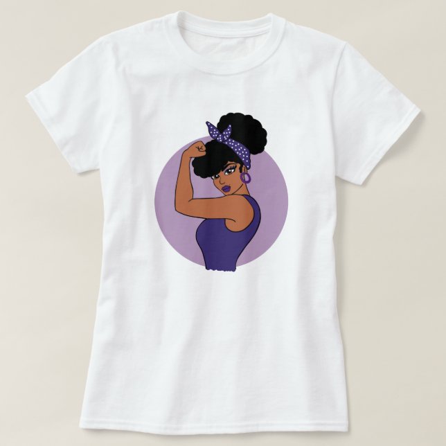 Camiseta Mujer Negra Fuerte (Diseño del anverso)