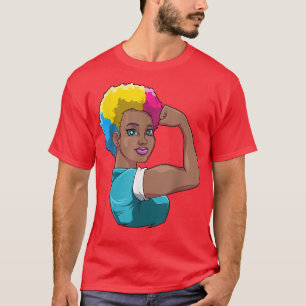 Camiseta Mujer negra fuerte orgullo pansexual historia negr