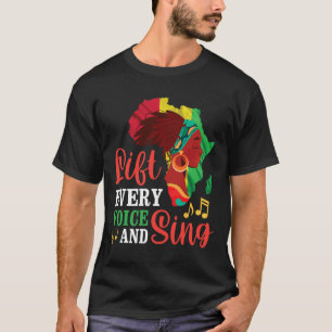Camiseta Mujer negra levanta cada voz y canta historia negr