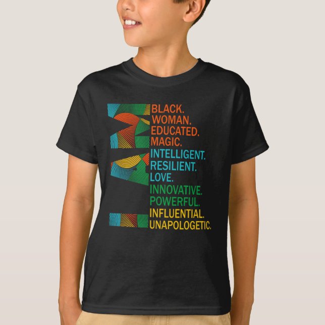 Camiseta Mujer negra Mes de historia negra educada negra (Anverso)