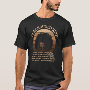 Camiseta Mujer negra mezclada Chica Melanin Blm Orgullosa A